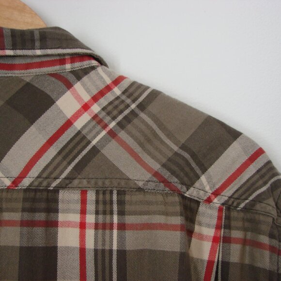 Ralph Lauren Denim & Supply Plaid Shirt Western Brown Tan Red XXL Extra Large - Picture 12 of 13